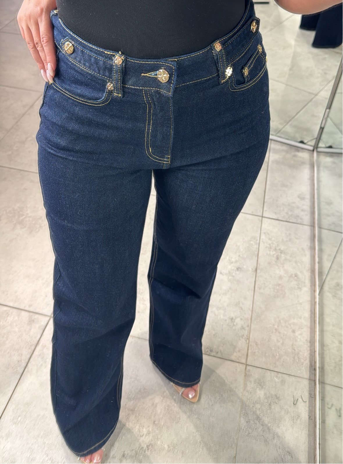 Queen Hearts Jeans - Dark Blue