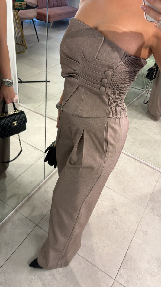 Daisy Set Pants - Taupe