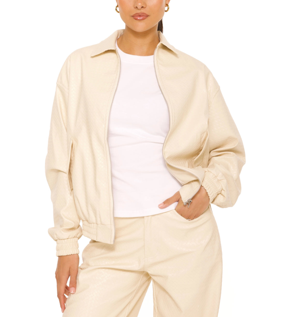 Bomberjacket woven - Beige
