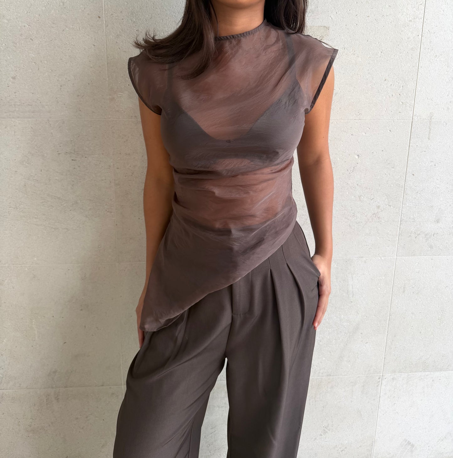Mesh top - Brown