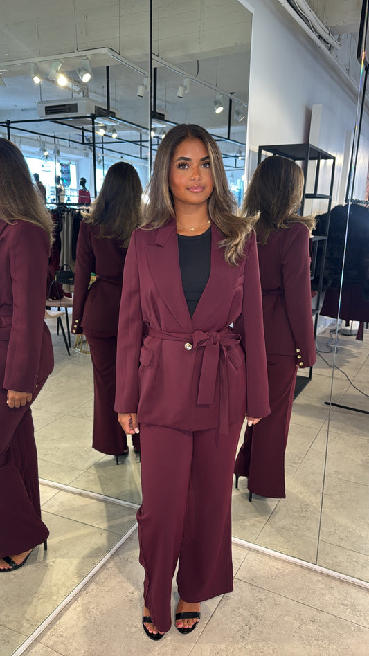 Julie Set Blazer - Bordeaux