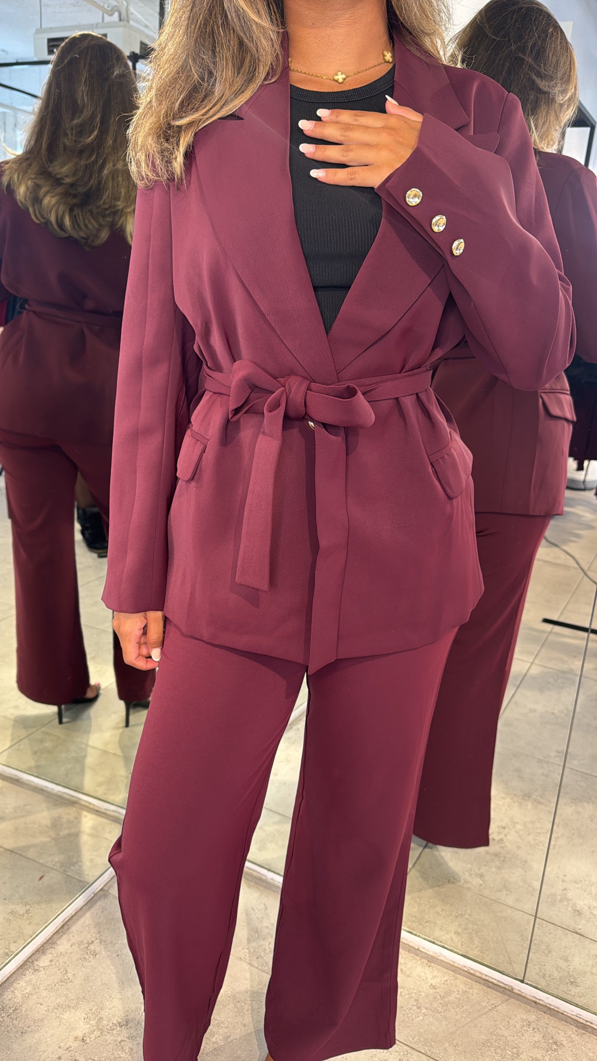 Julie Set Blazer - Bordeaux
