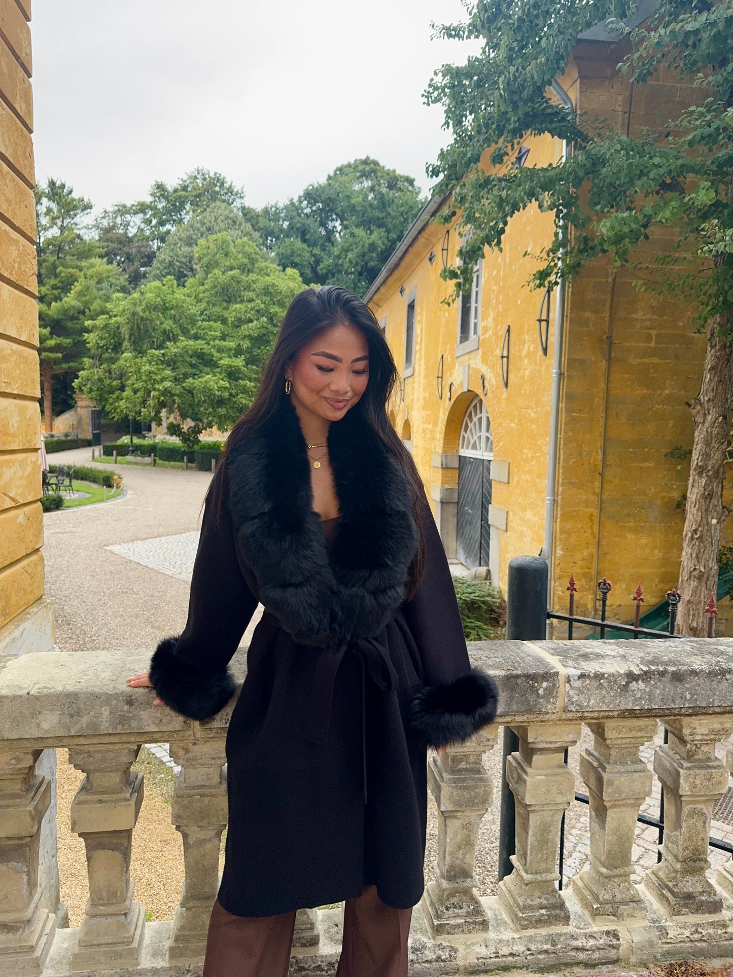 Marilyn Fur Coat - Black