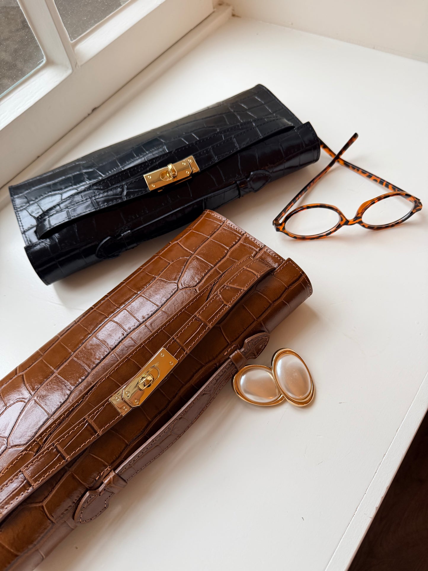 Croco Clutch - Black