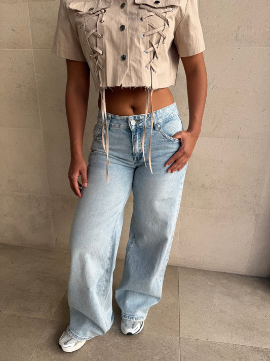 Low Waist Jeans - Queen Hearts