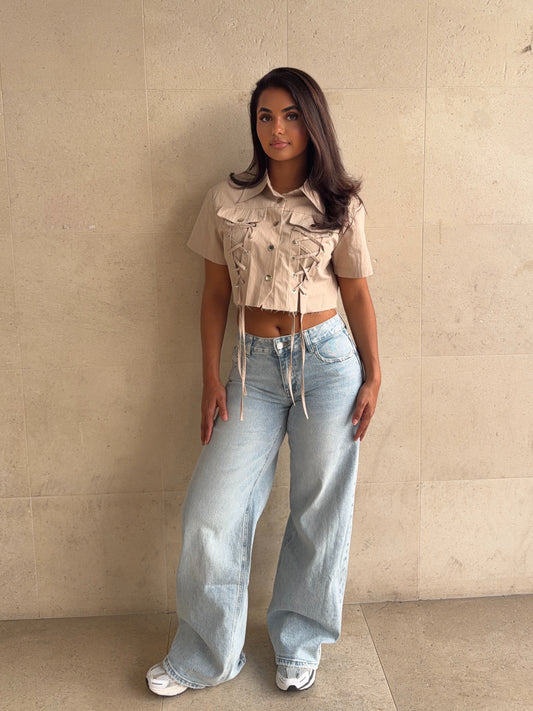 Low Waist Jeans - Queen Hearts