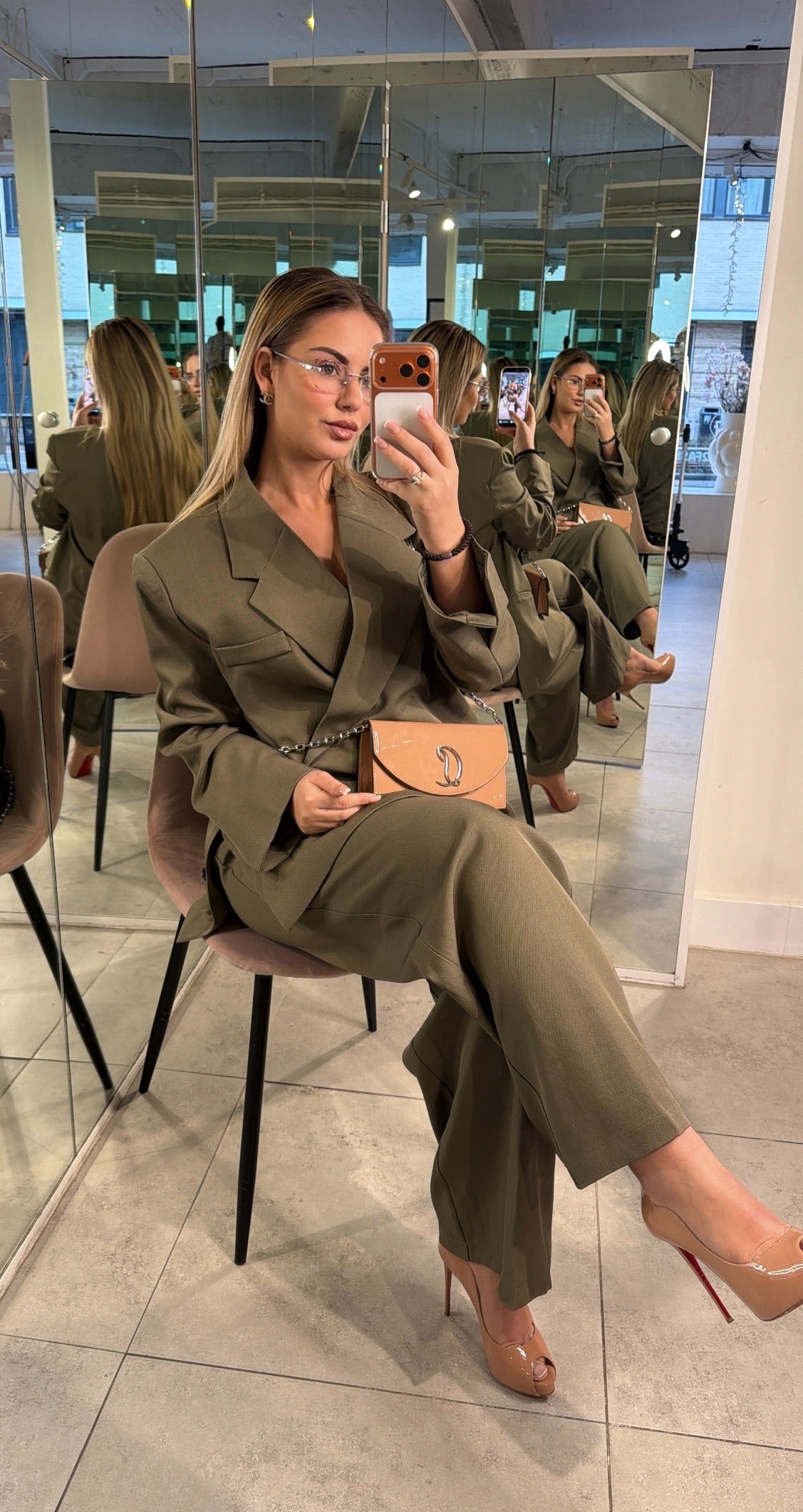 Gaby Pants Set - Khaki