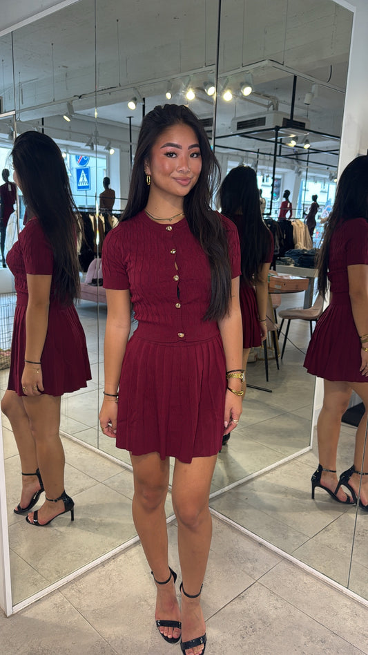 Mila Set Top - Bordeaux