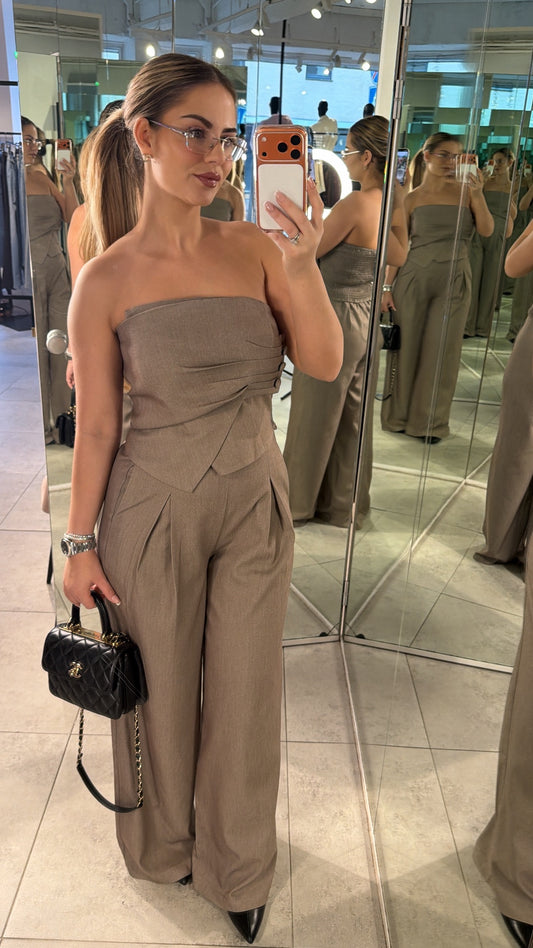 Daisy Set Pants - Taupe