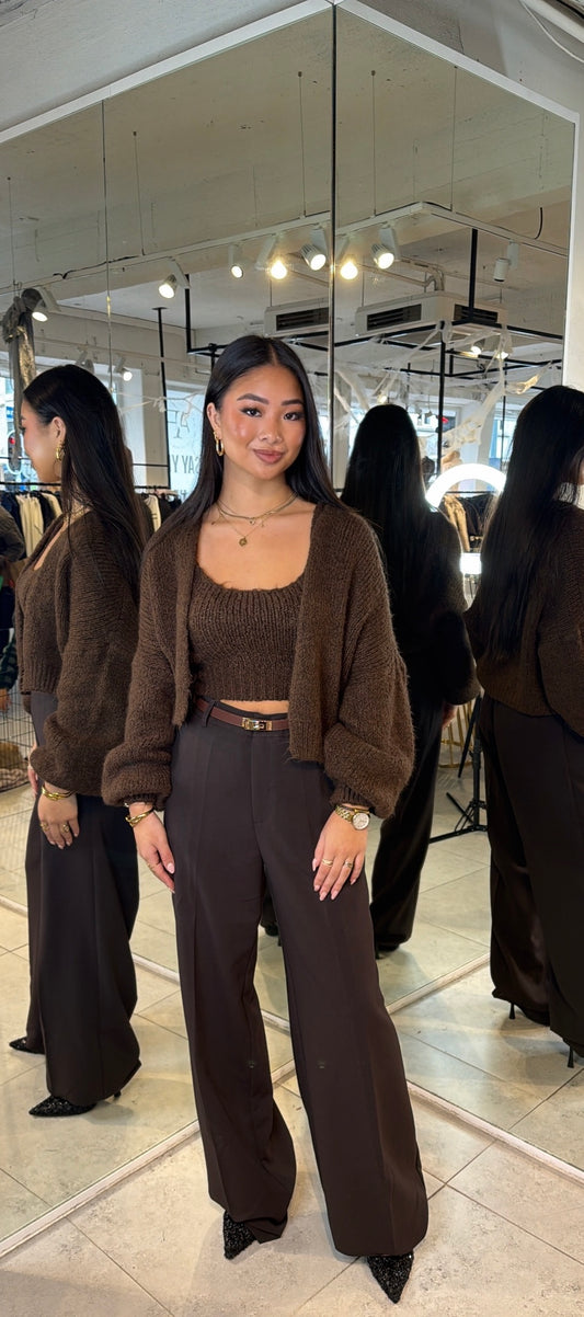 Top+Vest - Brown